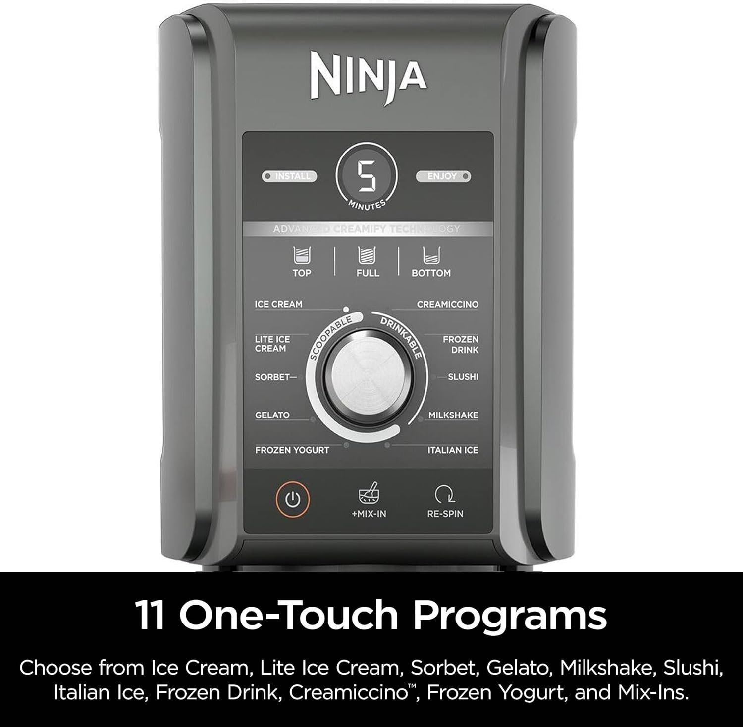 (Refurbished) Ninja NC501 CREAMi Deluxe 11-in-1 Ice Cream & Frozen Treat Maker with 2 XL Family Size Pint Containers, Dark Silver - Image 2