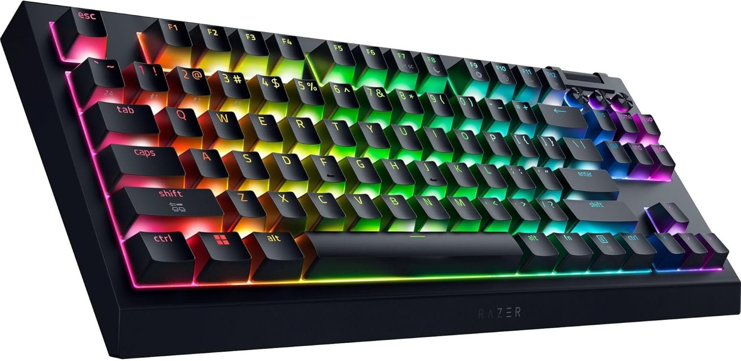 Razer BlackWidow V4 TKL HyperSpeed Wireless Hot Swappable Gaming Keyboard: Orange Tactile Switches - Wireless & Bluetooth - Multi-Function Roller & Control Buttons - Chroma RGB - Long Battery Life - Image 9