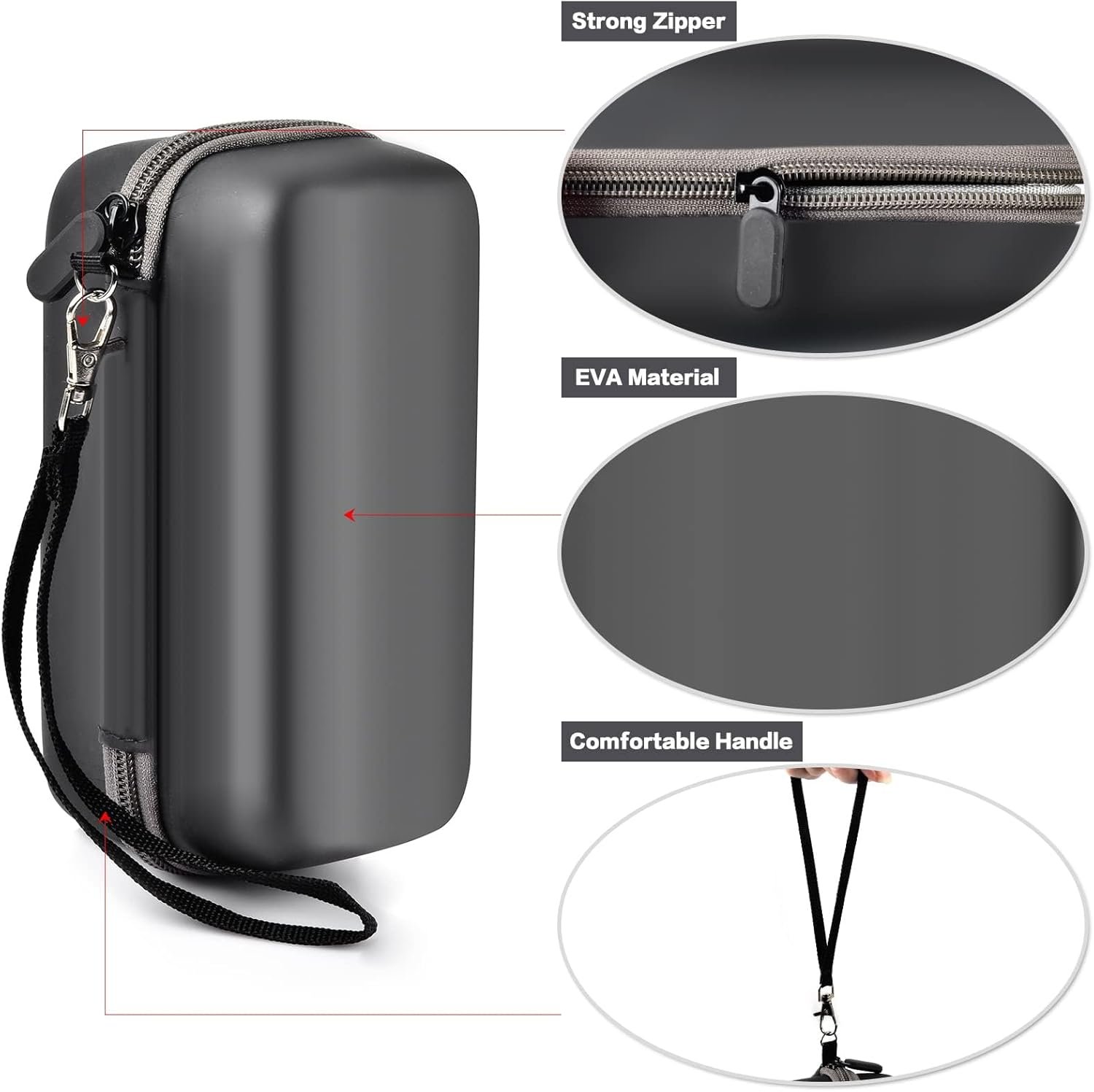 casmilee Case Compatible with Anker 737/735/ 736/717 USB-C Portable Charger Power Bank, Fast Foldable Wall PowerBank Bag for GaN Prime Nano II AC Adapter, Powercore Pocket for lights Cable - Black - Image 4