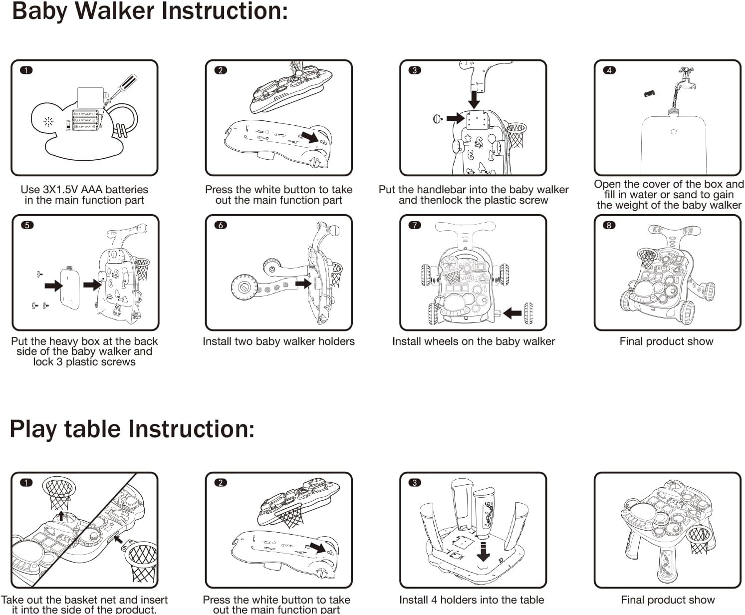 QDRAGON 3 in 1 Baby Walker and Activity Center for Girl, Learning to Walk, Sit to Stand, Early Educational Push Toys with Music Panel for Infant Toddler 12+ Months Pink - Image 9