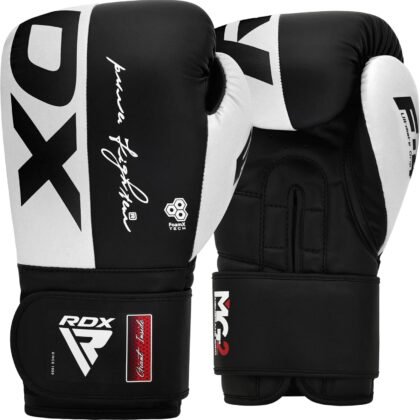 RDX Boxing Gloves, Maya Hide Leather Training Gloves for Muay Thai, Kickboxing, Sparring, Punch Bag, Punching Bag, Kickboxing Gloves, Martial Arts Training, Home Gym, Men, Women, 8 10 12 14 16 oz