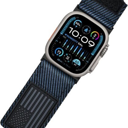 Tefeca Fortitude Series USA Flag Ultrawide Band Compatible with Apple Watch Ultra 2/Ultra 49mm, Series 10 46mm, Series 9/8/7 45mm, SE2/SE/6/5/4 44mm
