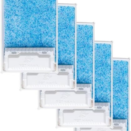 Crystal Cat Litter and Disposable Litter Trays 5 Sets Compatible with Petsafe Scoop-Free Classic/Legacy/Smart Litter Boxes, Triple Leak Proof Design, Excellent OdorControl, One-Hand Disposing.