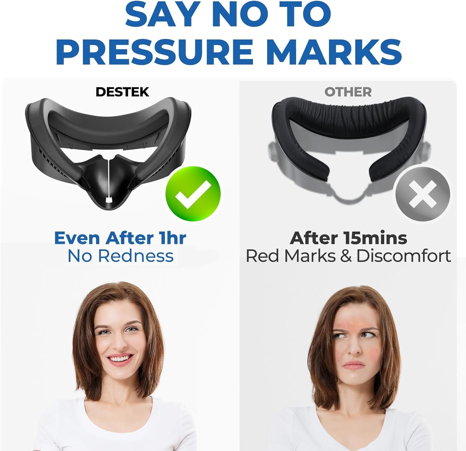 DESTEK Cooling Face Pad Facial Interface for Meta Quest 3, NOT Compatible with Meta Quest 3S,Includes Two Replacement Ice Silk & Cool Ice Gel Face Cushions - Image 4