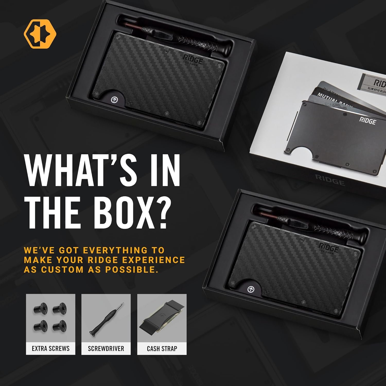 Ridge Wallet for Men - Slim Minimalist Compact Wallet and Card Holder, RFID Protected Front Pocket Wallets for Men with Integrated Cash Strap (Carbon Fiber 3K) - Image 4