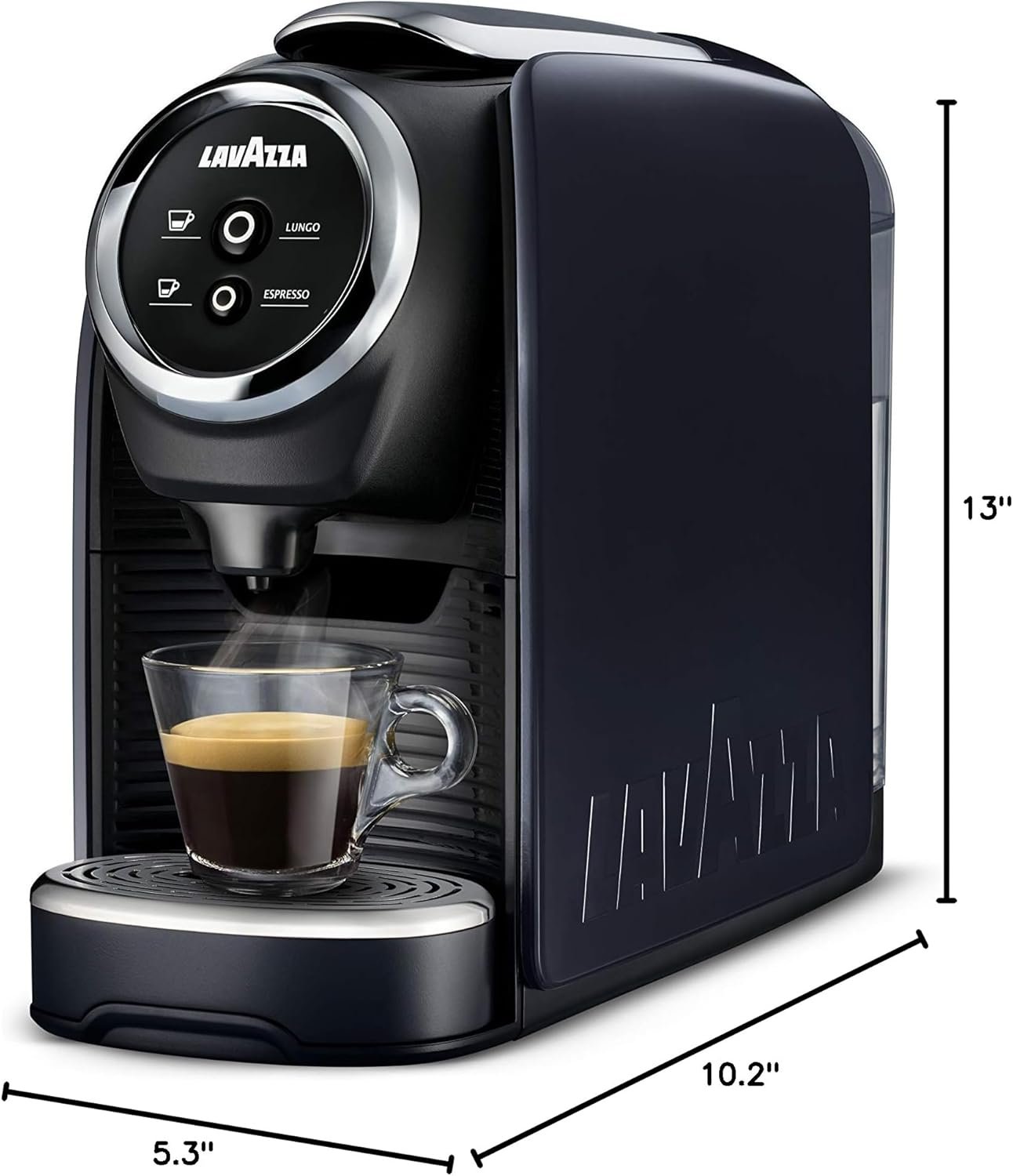 Lavazza BLUE Classy Mini Single Serve Espresso Coffee Machine LB 300, 5.3" x 13" x 10.2" 2 Coffee selections: simple touch controls, 1 programmable free dose and 1 pre-set - Image 5