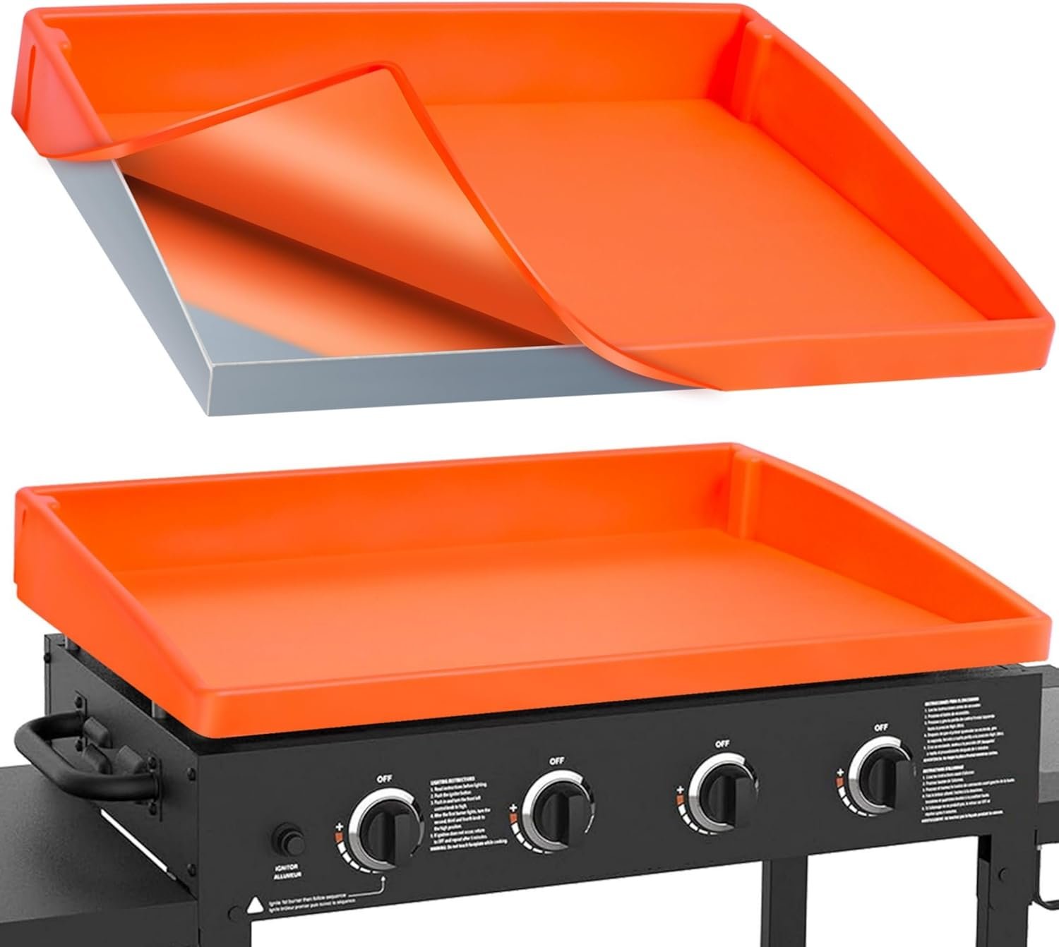 Upgraded Silicone Griddle Mat for Blackstone 36 Inch True Fully Wrapped Coverage Food-Grade Silicone Mat, Easy to Clean, Heat & Cold Resistant, Prevent Rust, Griddle Cover (Full-Cover 36")