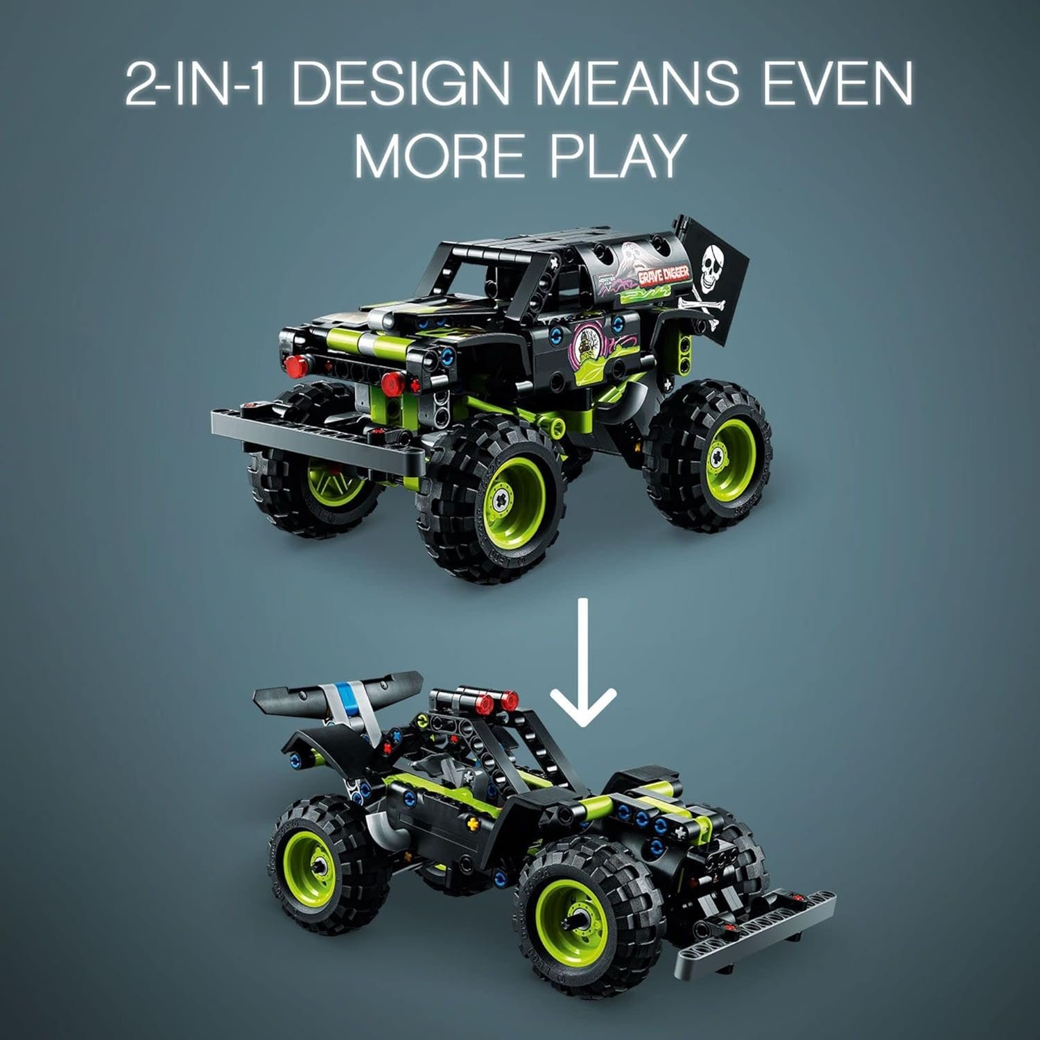 LEGO Technic Monster Jam Grave Digger 42118 Set - Truck Toy to Off-Road Buggy, Pull-Back Motor, Vehicle Building and Learning Playset, Gift for Grandchildren or Any Monster Truck Fans Ages 7 and Up - Image 7