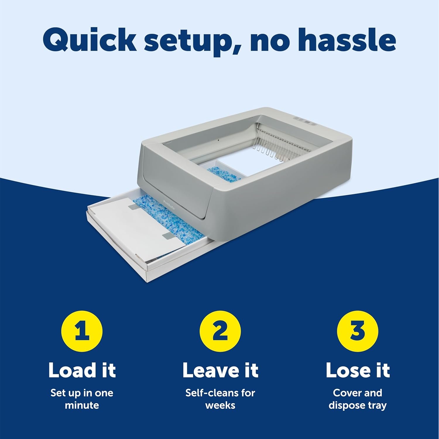 PetSafe ScoopFree Crystal Smart Automatic Litter Box - Uncovered Motion-Sensing Cat Box with Integrated Health Counter & App - Includes 1 Disposable Crystal Litter Tray - Image 5