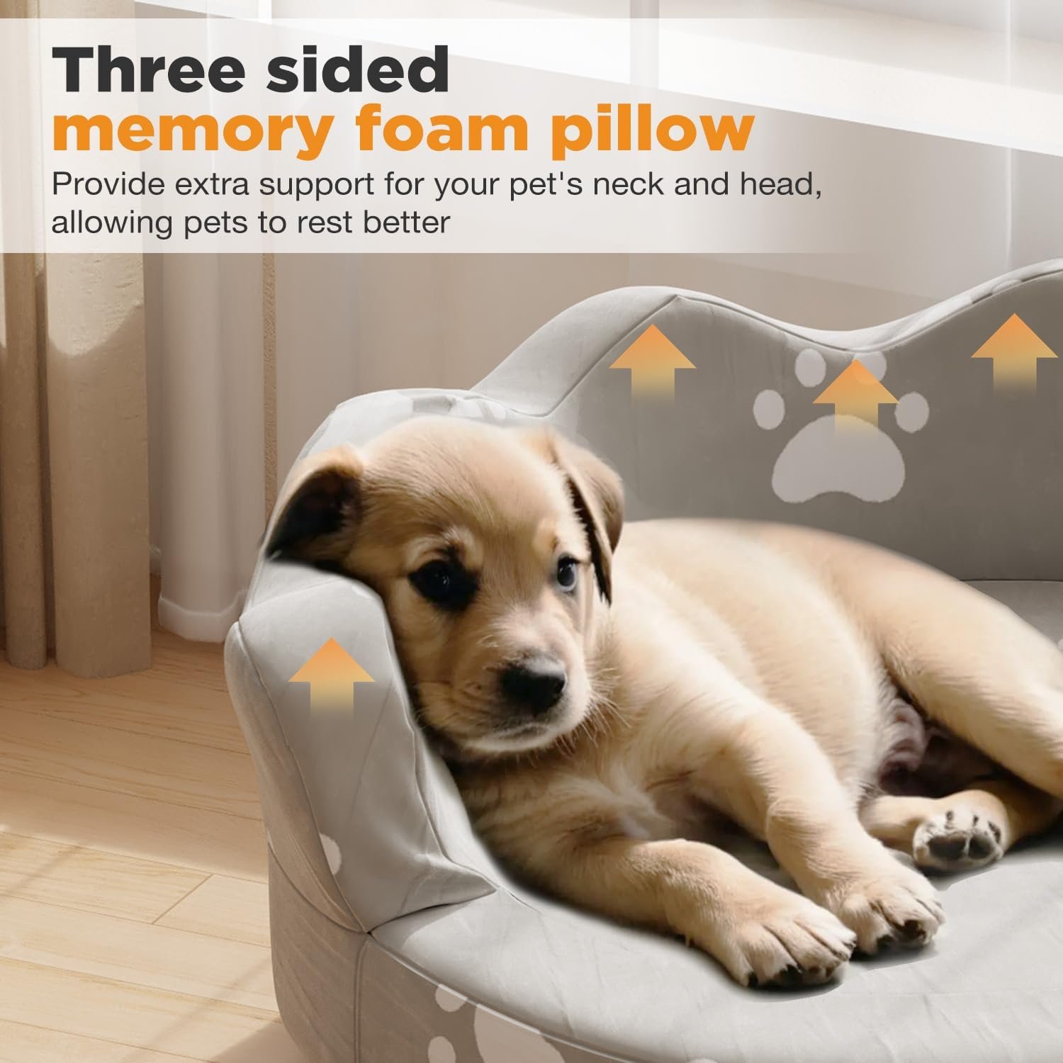 Dog Sofa, Pet Couch for Small-Sized Dogs and Cats Soft Velvety Pet Bed Couch with Legs 80 lbs Loading Washable Cat Sofa para Perros Chair for Small Dog/Cat-Gray - Image 4