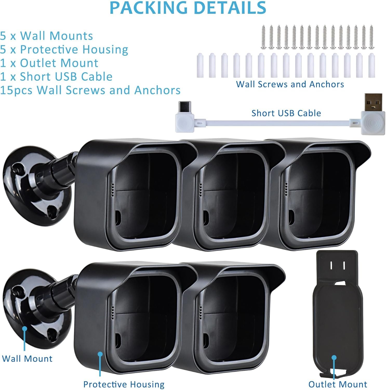 All New Blink Outdoor 4th & 3rd Gen Camera Mount Bracket,5 Pack Full Weather Proof Housing/Mount for Blink Outdoor Cameras Security System(Blink Camera not Included) - Image 7