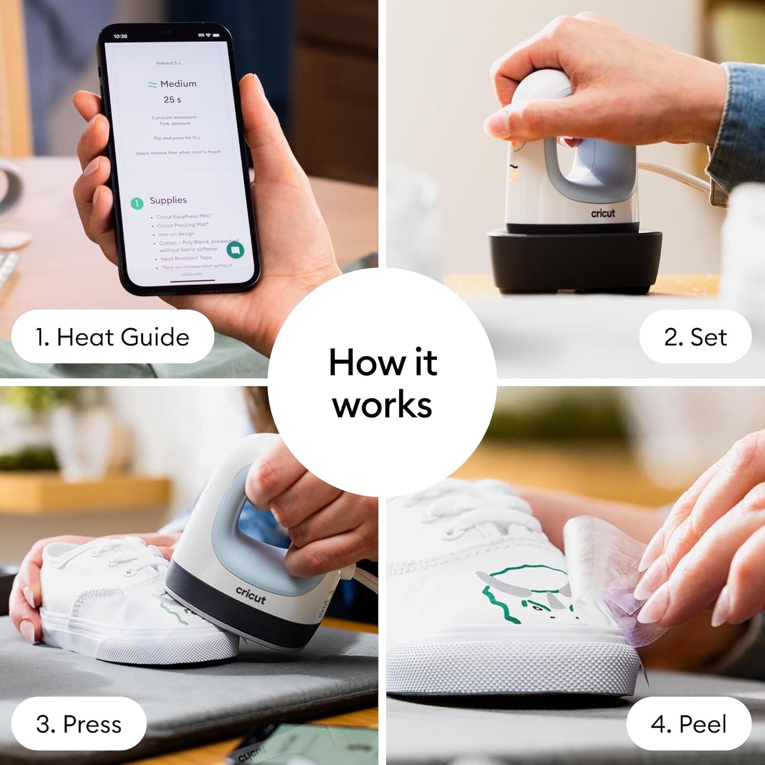 Cricut EasyPress Mini Heat Press + Heat Press Mat - for Pressing Small Objects Like Shoes, Stuffed Animals, Hats & More - 3 Heat Settings & Precision Tip - Compact & Lightweight - Zen Blue - Image 5