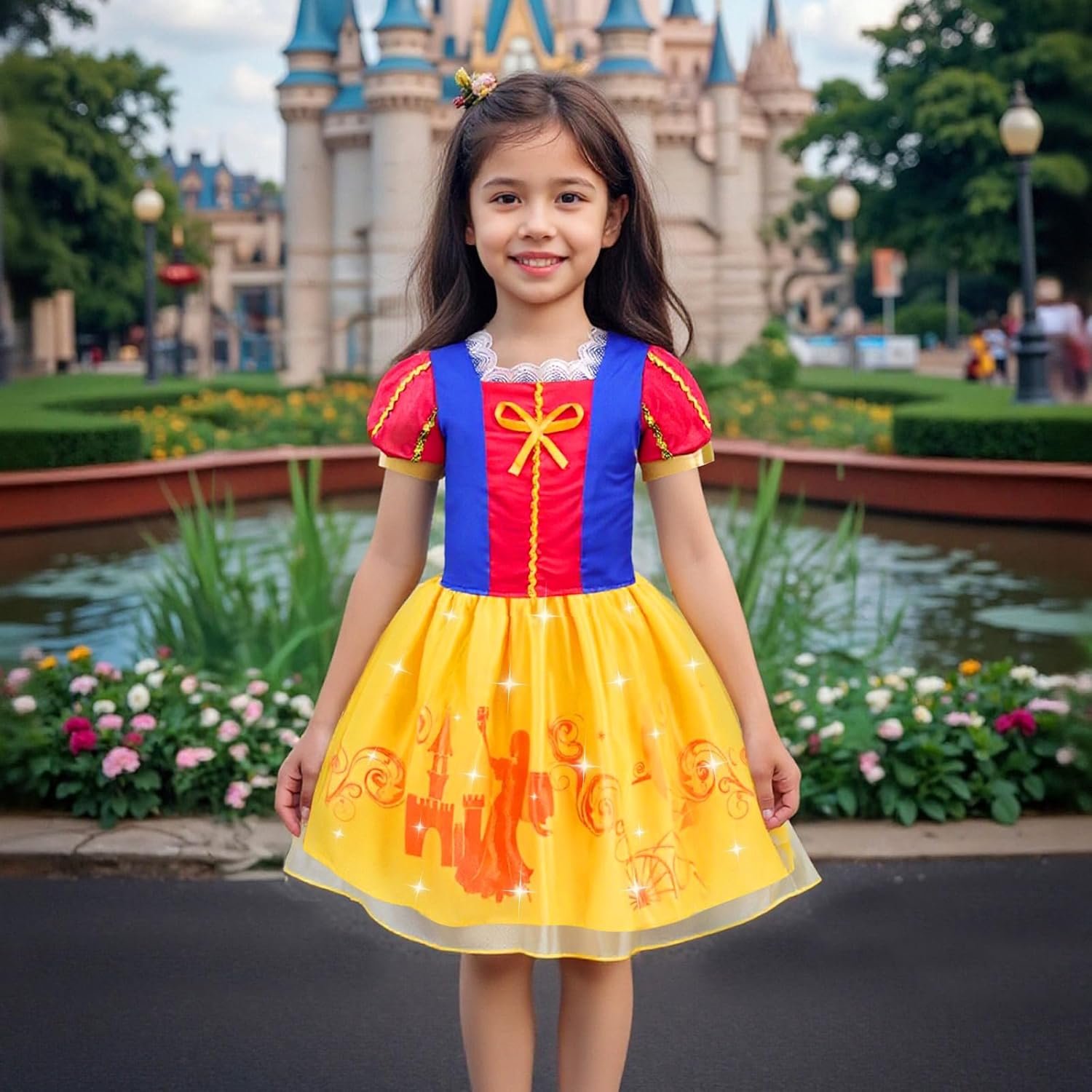 Meland Princess Dress Up for Girls - Dress Up Clothes for Girl Age 3-8 Year Old, Gift Idea for Birthday Christmas - Image 5