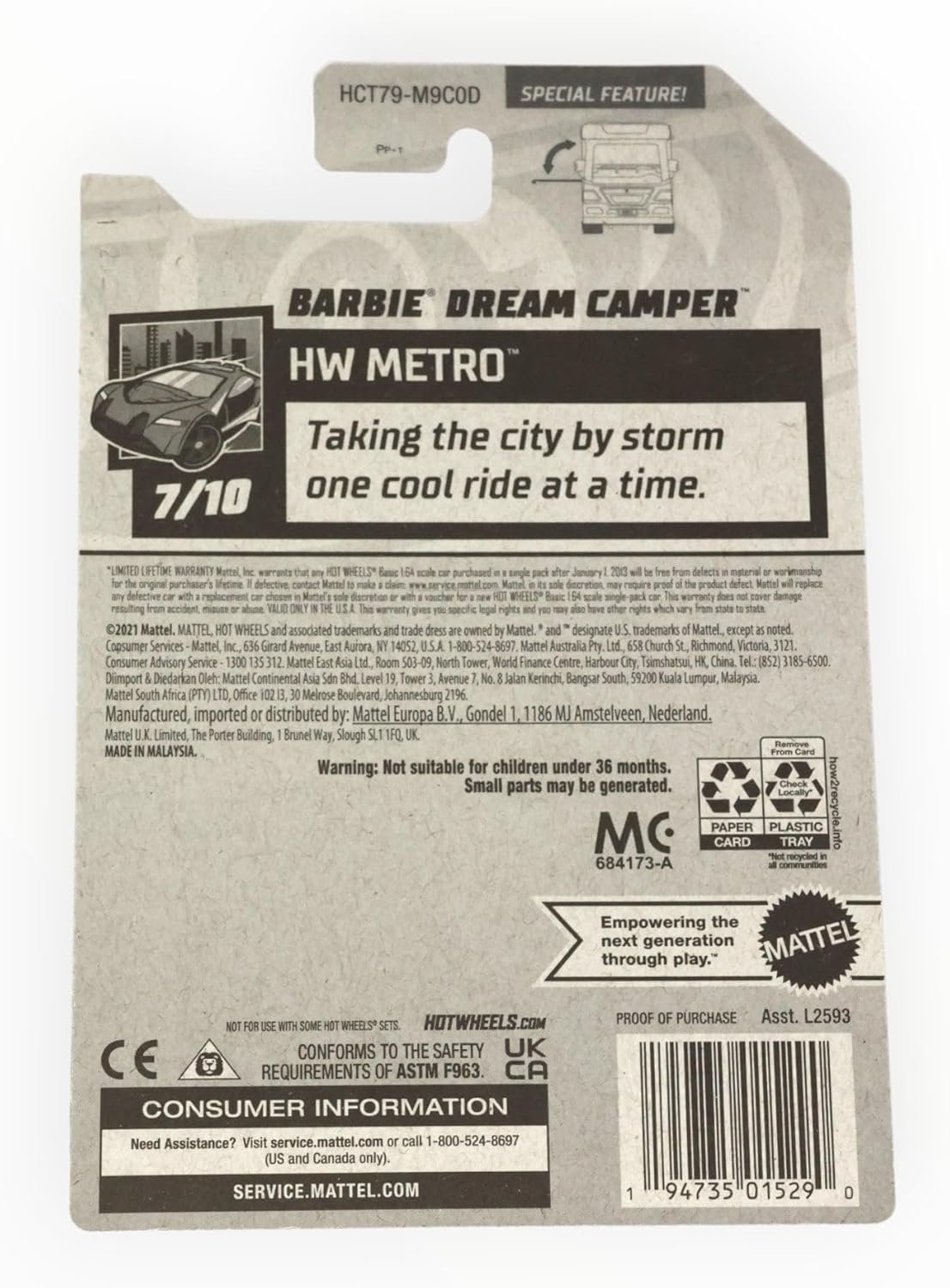 Hot Wheels Barbie Dream Camper, Metro 7/10 - Image 2