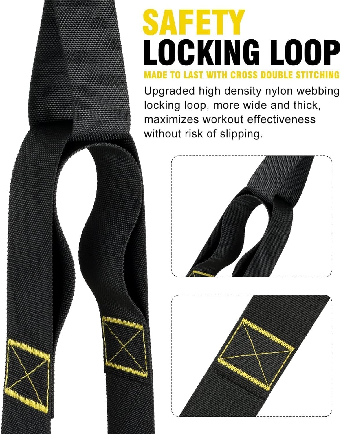 Home Resistance Training Kit, Extension Strap Door Anchors,Powerlifting Strength Workout Straps Full Body Complete Home Gym Body Core Exercise - Image 4