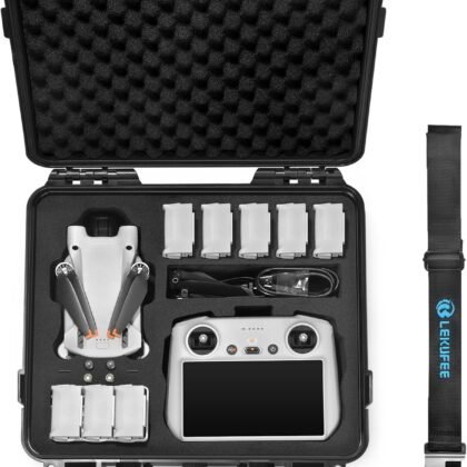 Lekufee Waterproof Hard Case for DJI Mini 4 Pro,Mini 3 Pro / 3 Drone,DJI RC 2, RC N3 / N2 / N1 and other Accessories(Case Only)