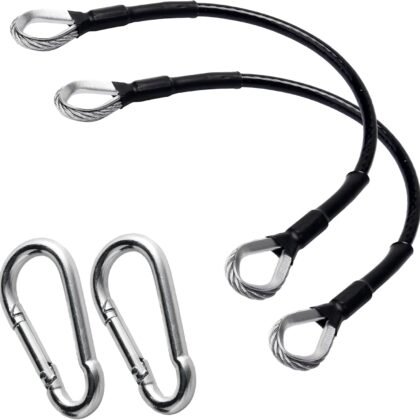 2pcs Gym Cable Extension, 10" Cable Machine Extension Compatible with Bowflex Home Gym Machine, Fitness Cable Extension Home Gym Cable Machine Attachment for LAT/Tricep Pull Down