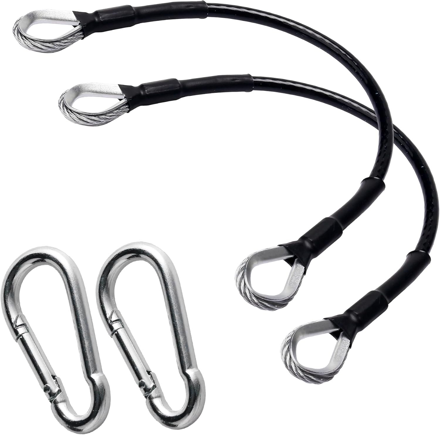 2pcs Gym Cable Extension, 10" Cable Machine Extension Compatible with Bowflex Home Gym Machine, Fitness Cable Extension Home Gym Cable Machine Attachment for LAT/Tricep Pull Down