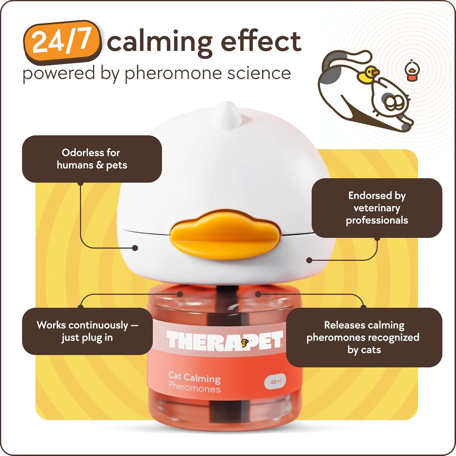 TherapetMD 60-Day Cat Calming Diffuser - Cat Pheromone Diffuser for Stress, Pee Spraying, Cat Fighting, Aggression, Excessive Meowing & Scratching - 60-Day Refill Included - Image 5