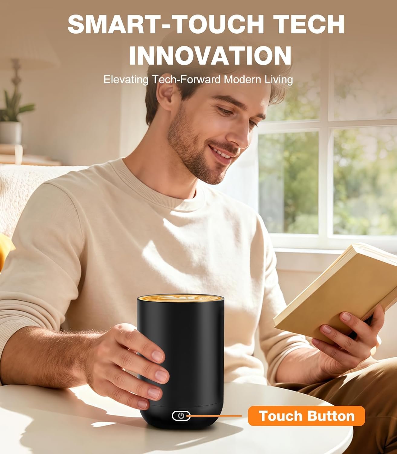 Self Heating Coffee Mug T1-16oz Fast Heating & Ultra Long-Lasting Battery Life, Heated Coffee Mug Up to 149℉ - Touch & App Controlled Coffee Mug, Birthday Gifts for Women and Men - Image 5