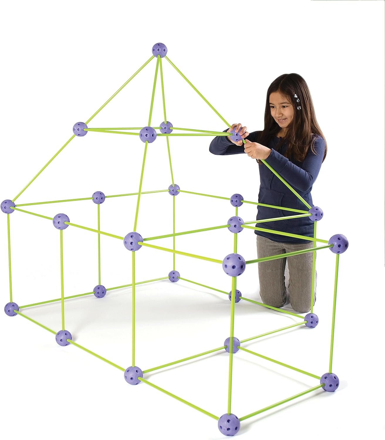 Crazy Forts! 69 Piece Buildable Indoor/Outdoor Play Fort Playset, DIY, Build Your Own, STEAM toy , Purple - Image 4