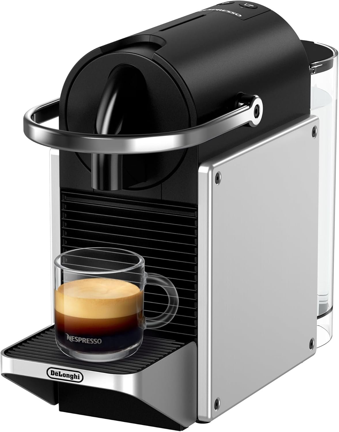 De'Longhi Nespresso Pixie EN127.S, Fully Automatic Coffee Machine, One-Button Coffee Machine with Multi-Function, Welcome Set Included, Compact Design, 19 Bar Pressure, 1260W, Silver - Image 5