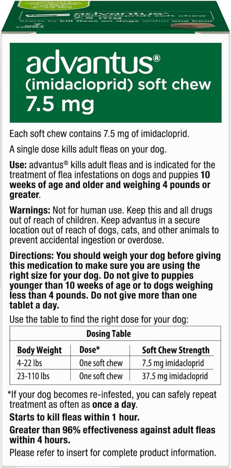 Advantus Dog Fast Acting Oral Flea Treatment Soft Chews Dogs 4 - 22 lbs. | 7 ct. - Image 3