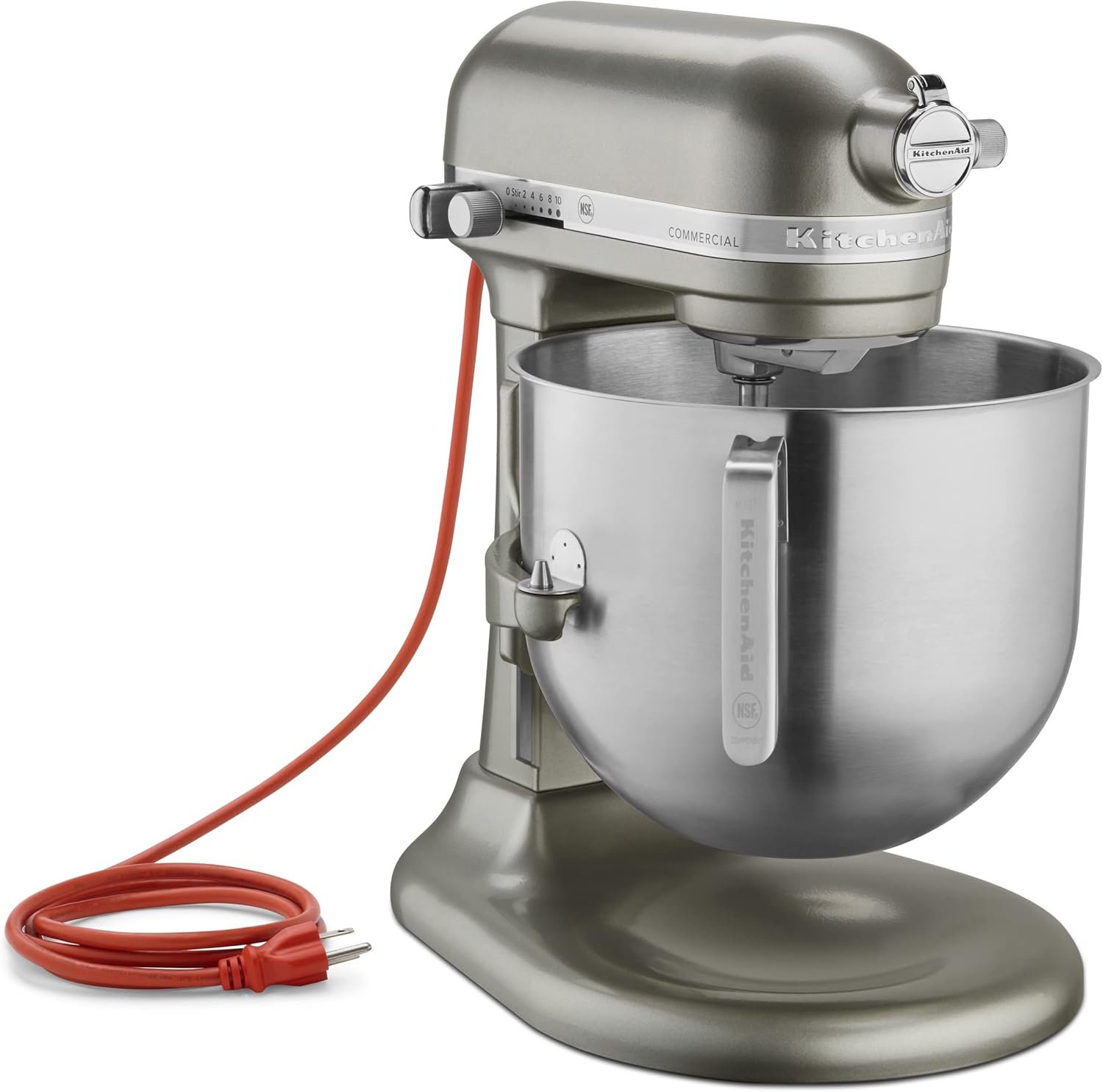KitchenAid KSM8990CU 8-Quart Commercial Countertop Mixer, 10-Speed, Gear-Driven, Contour Silver - Image 4