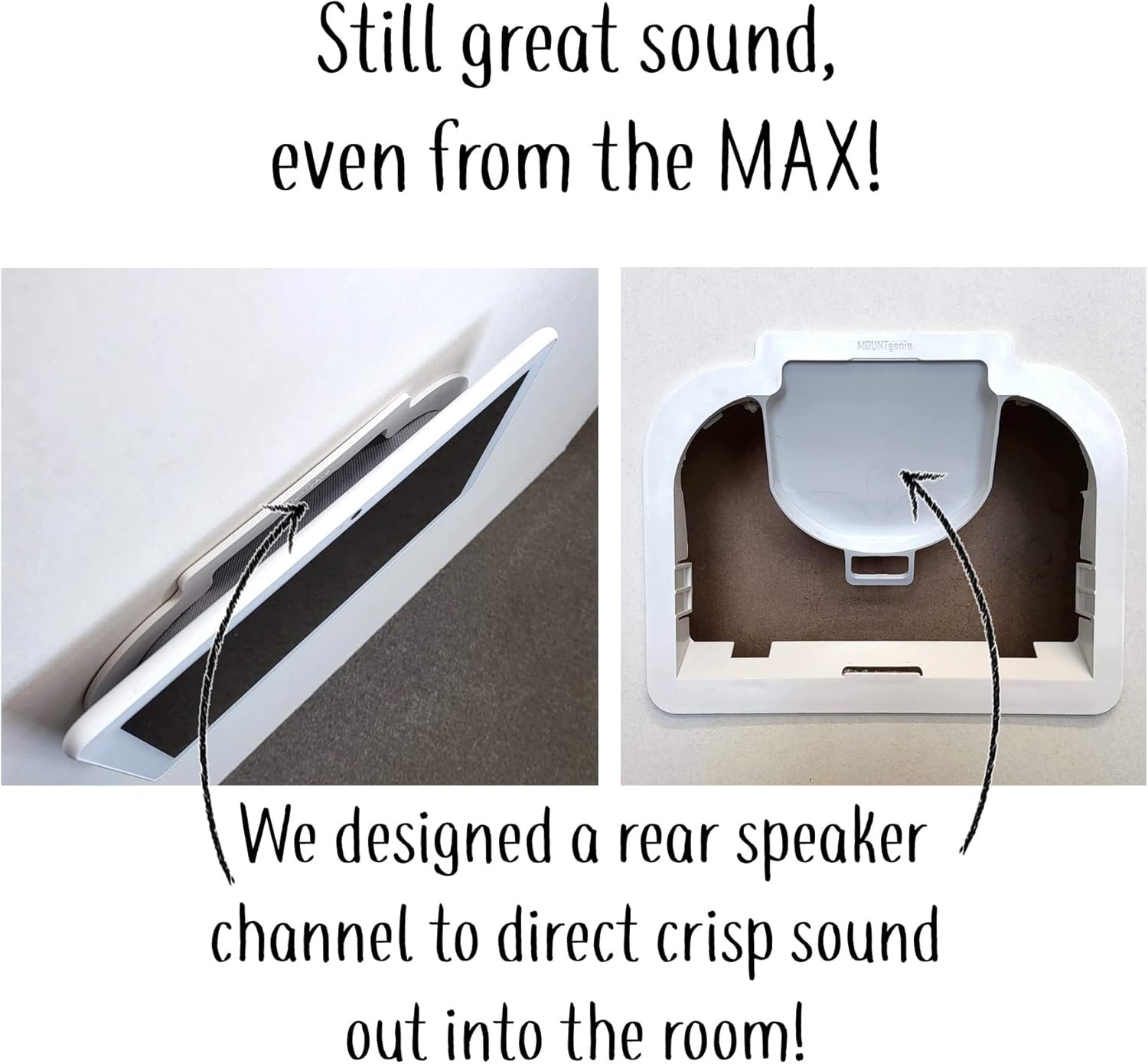 Mount Genie Simple Built-in Google Nest Hub MAX Wall Mount: The Perfect Smart Home Command Center | Fully Exposed Speakers | Designed in The USA - Image 3