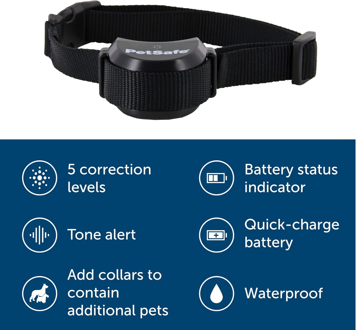 PetSafe Stay & Play Pet Fence Wireless, Dog Fence Collar Rechargeable Receiver Collar, Waterproof Design, Compatible with All PetSafe Wireless Fences, Invisible Wireless System (Black) - Image 3