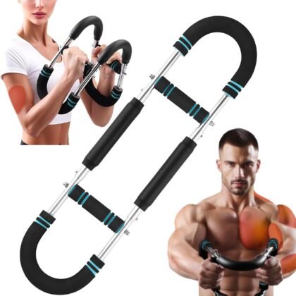 Twister Arm Exerciser, Adjustable Spring Workout Bar, Forearm Triceps Chest Inner Thigh Muscle Enhanced Exercise Strengthener, Upper Body Strength Builder Trainer, Home Fitness Equipment