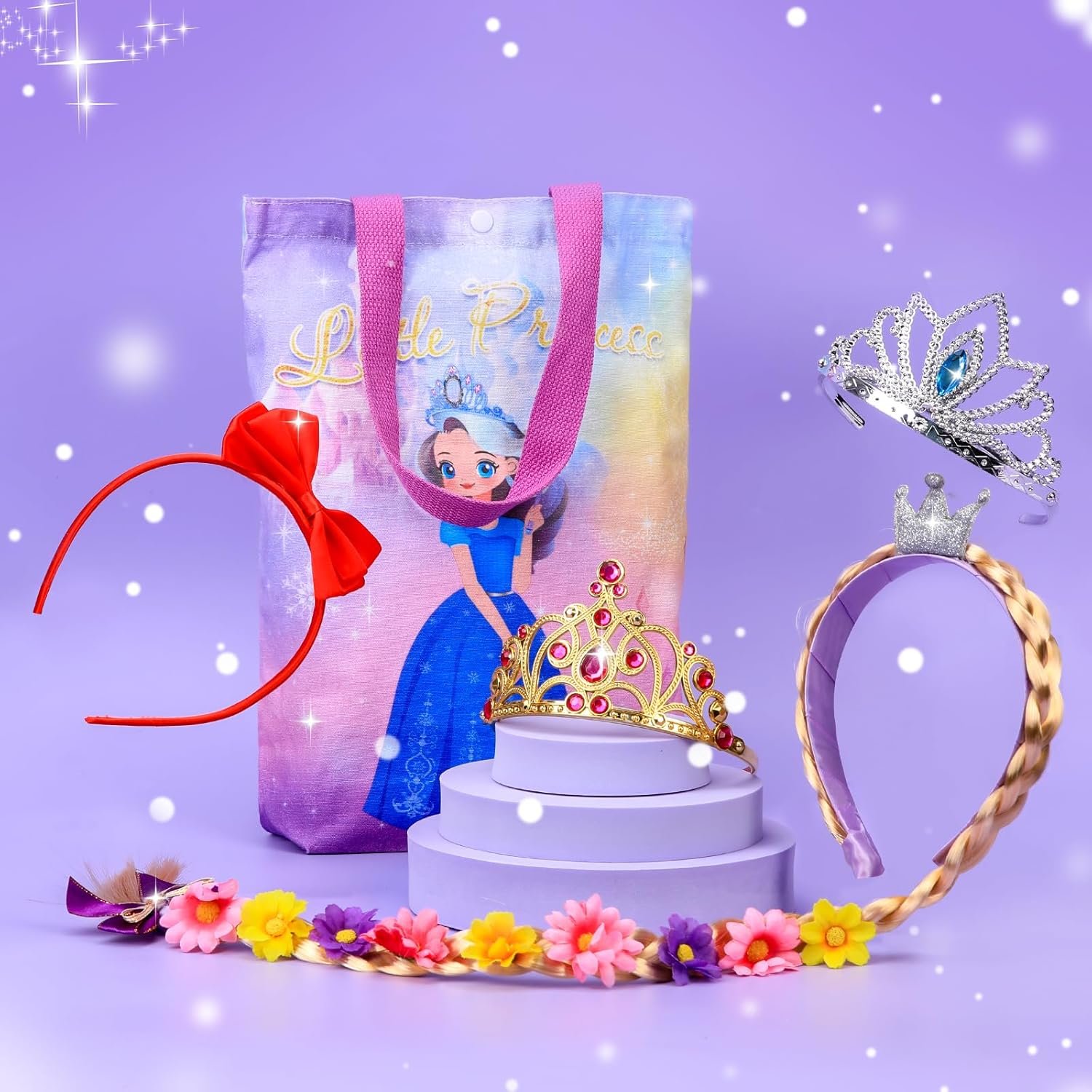 Meland Princess Dress Up for Girls - Dress Up Clothes for Girl Age 3-8 Year Old, Gift Idea for Birthday Christmas - Image 7