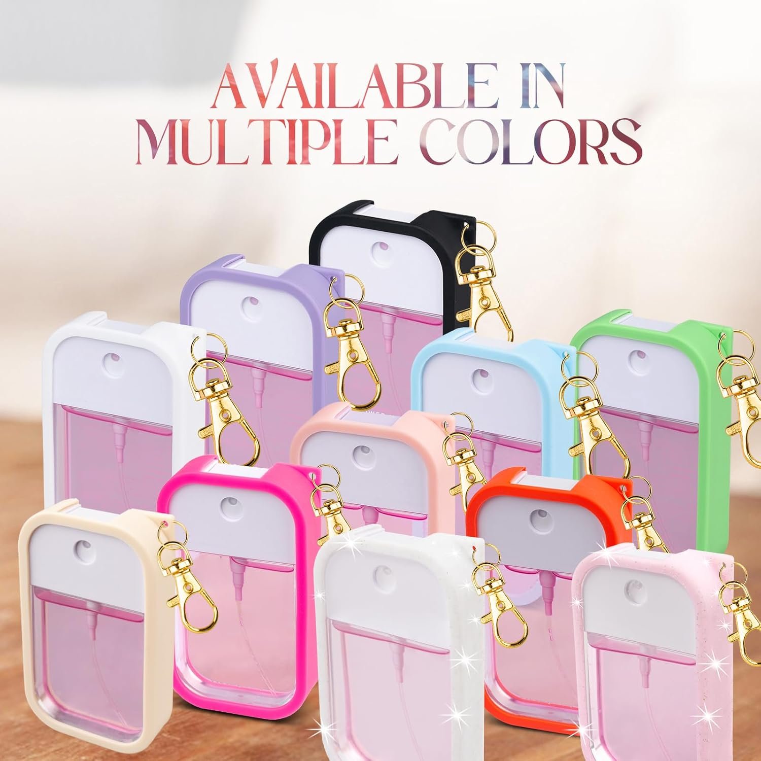 TERPINK Silicone Case Compatible with Touchland Hand Sanitizer Spray, Protective Case with Keychain for Power Mist and Glow Mist 1 fl oz, Hand Sanitizer Spray Accessory (Pink, 1 Pack) - Image 2