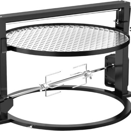 only fire Santa-maria Style Grill Rotisserie System Adjustable Cooking Grate Attachment for Weber 22 inch Kettle Grills - Global Patent