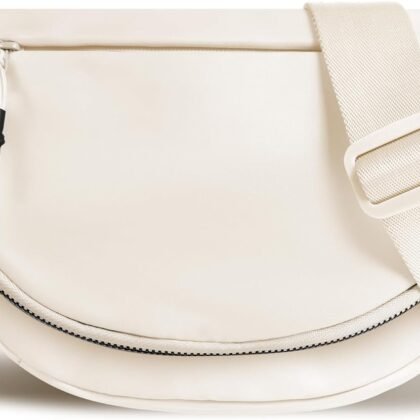 Crescent Bag for Women and Men, Fashion Medium Nylon Folding Crescent Moon Bag Single Shoulder Bag with Adjustable Strap