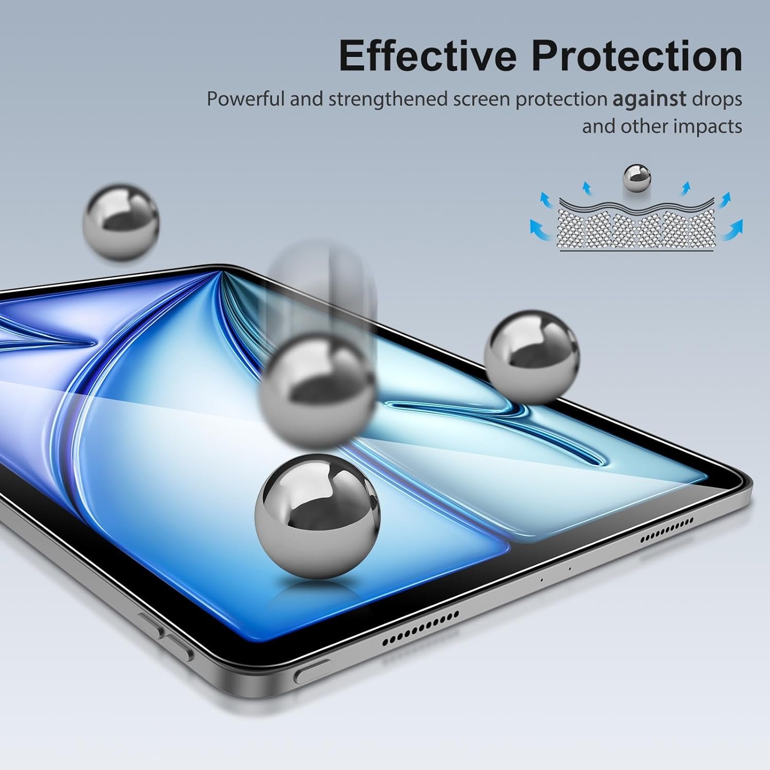 SPARIN 2 Pack Screen Protector for iPad Air 11-inch M3 2025 & M2 2024, (iPad Air 7th/6th Generation), Tempered Glass-Apple Pencil Pro & Case Compatible, Anti-Scratches, High Definition - Image 6