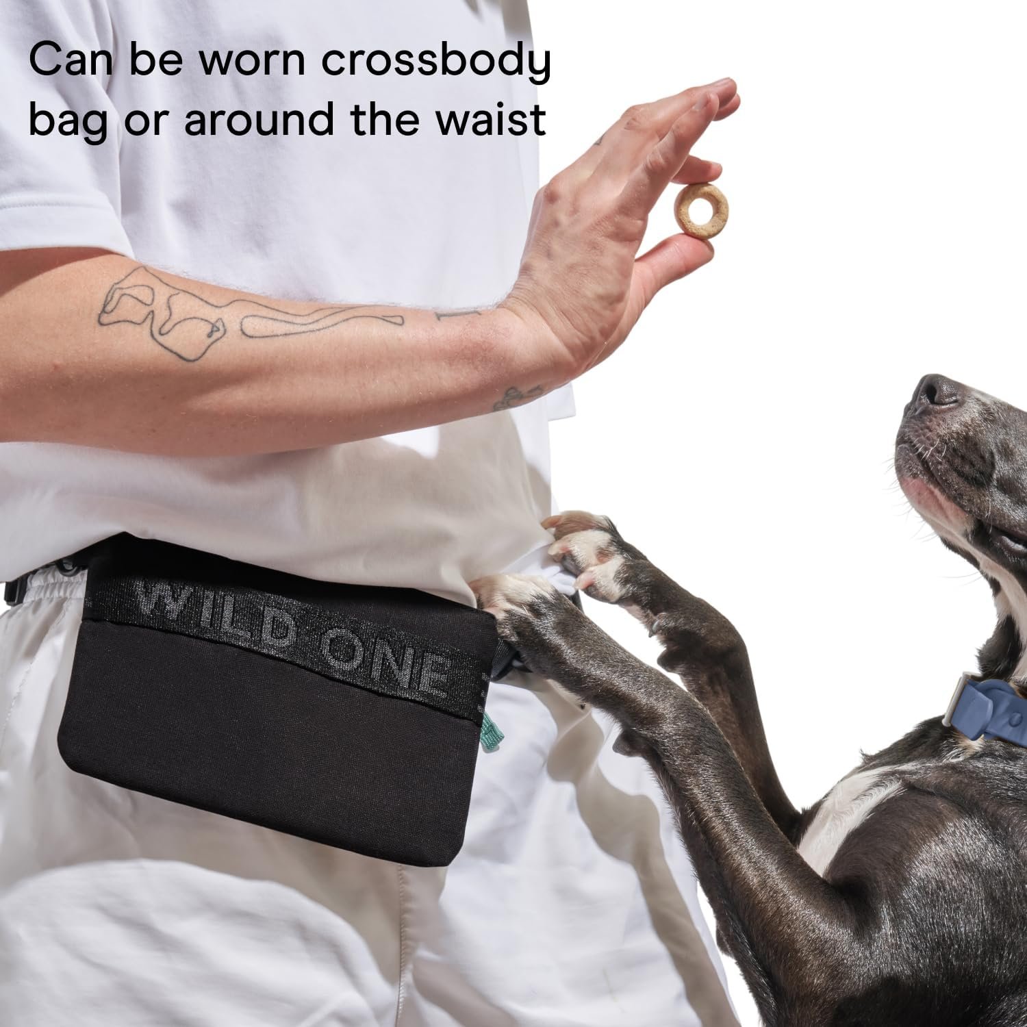 Wild One Treat Pouch, Fanny Pack or Cross-Body Bag, Made from Recycled Knit, Poop Bag Dispenser - Image 4