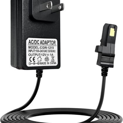 12V Power Wheels Battery Adapter charger for Fisher-Price 12V Ride-On Toys, Barbie Jeep, Ford Raptor, Dodge, Dune Racer 6.6FT Power Cord with LED Indicator, Compatible with Gray & Orange Top Batteries