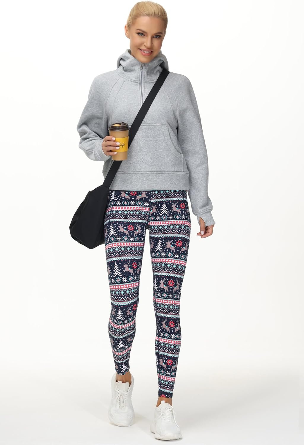 THE GYM PEOPLE Womens' Hoodies Half Zip Long Sleeve Fleece Crop Pullover Sweatshirts with Pockets Thumb Hole - Image 6