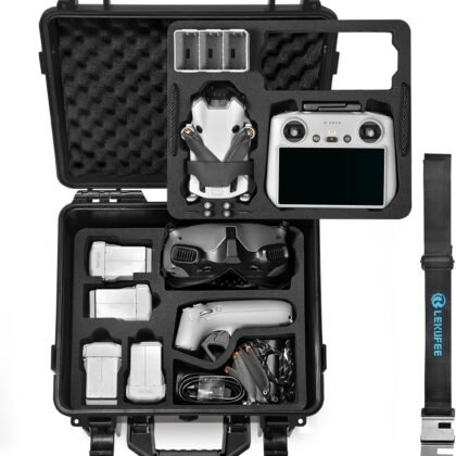 Lekufee Portable Waterproof Hard Case for DJI Mini 4 Pro/3 Pro/3 Drone, RC 2/RC N3/N2, Goggles 2/3/Integra, RC Motion 2/3 and Accessories(Case Only)