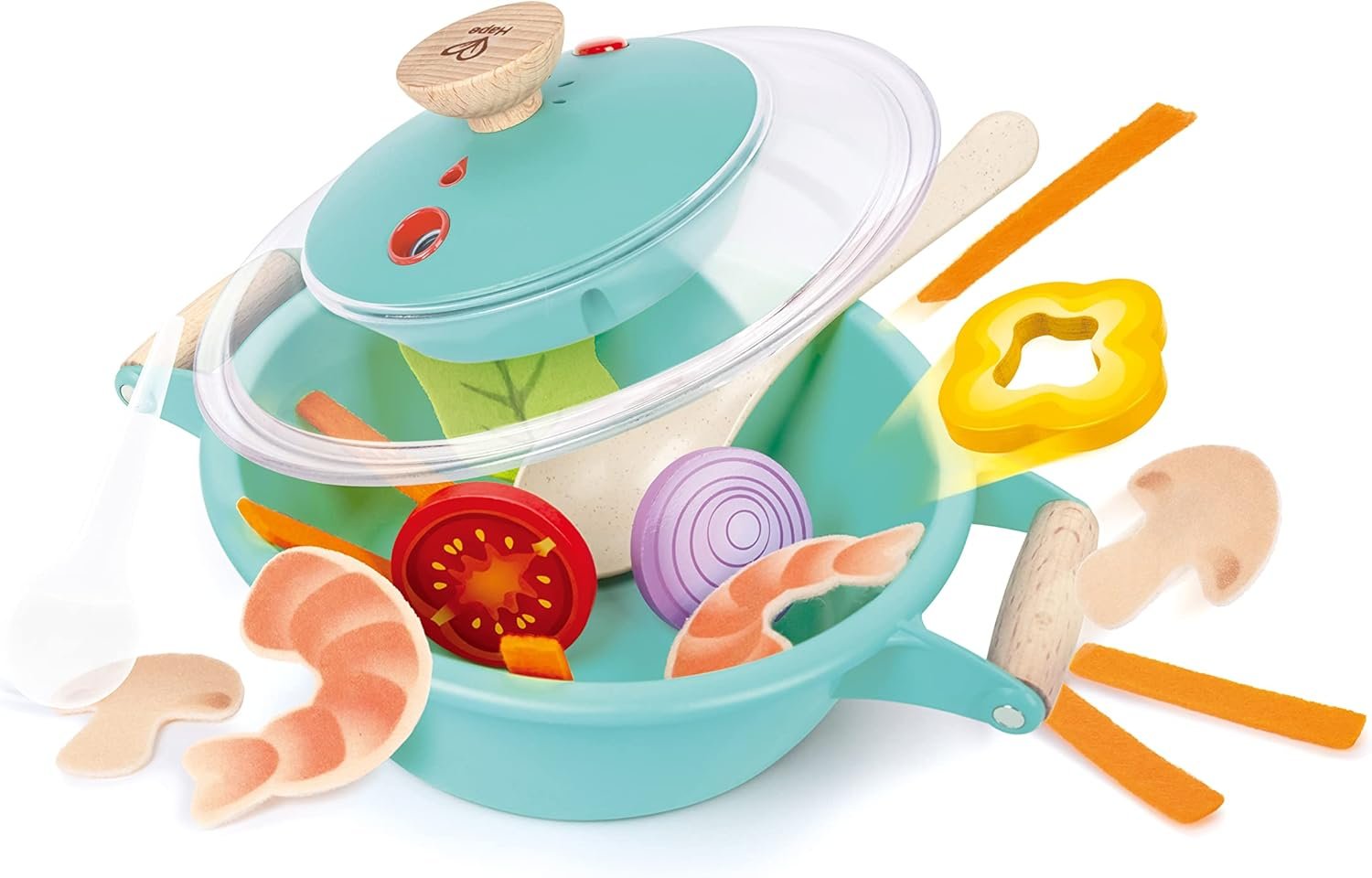 Hape Little Chef Cooking & Steam Playset | Toy Kitchen with Play Food and Accessories, for Children Ages 3+ Years - Image 3