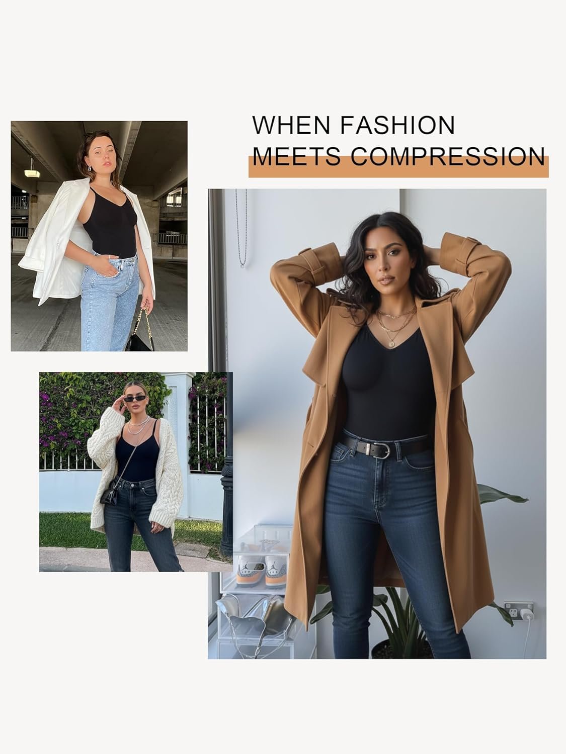 SHAPERX Women's Seamless Shapewear Bodysuit Tummy Control Body Shaper Waist Snatching Body Suit - Image 3