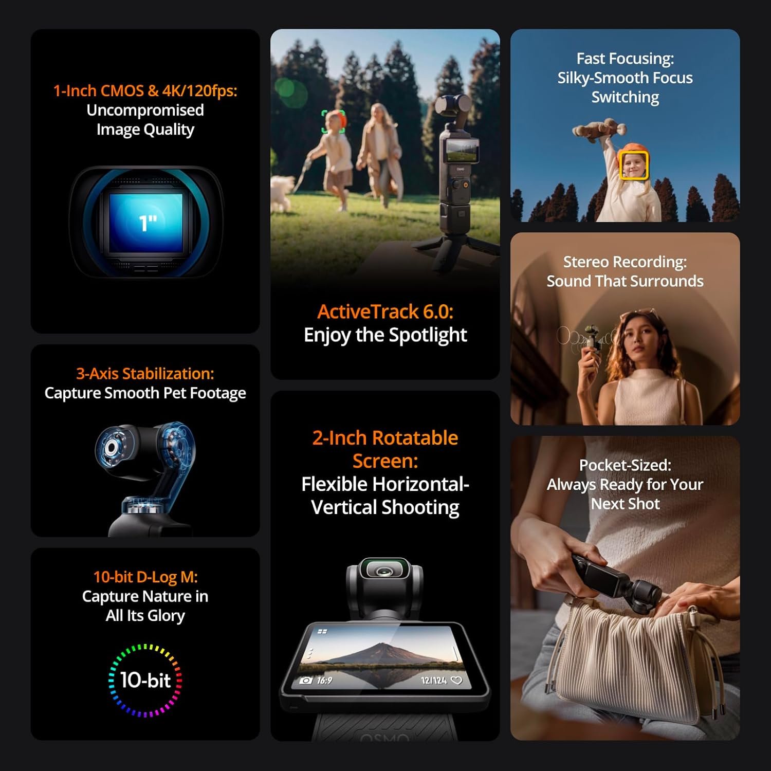 DJI Osmo Pocket 3, Vlogging Cameras with 1'' CMOS & 4K/120fps Vlog Camera, 3-Axis Stabilization, Fast Focusing, Face/Object Tracking, Digital Vlogging Camera for YouTube - Image 5