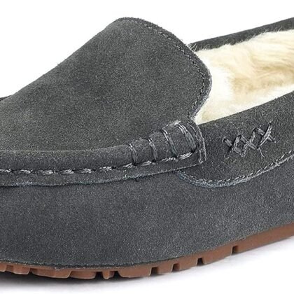 DREAM PAIRS Women's Fuzzy House Slippers Cozy Faux Fur Micro Suede Moccasins Slip on Loafer Shoes for Indoor and Outdoor