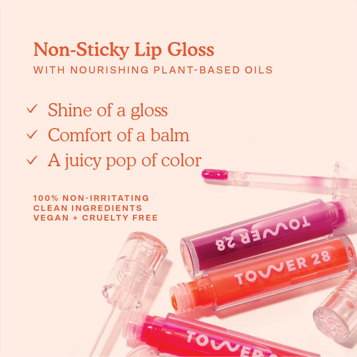 Tower 28 ShineOn Lip Jelly, XOXO | Non-Sticky, Vegan Lip Gloss in Sheer XOXO | Moisturizing Apricot and Raspberry Seed Oil | Clean, Cruelty Free - Image 3