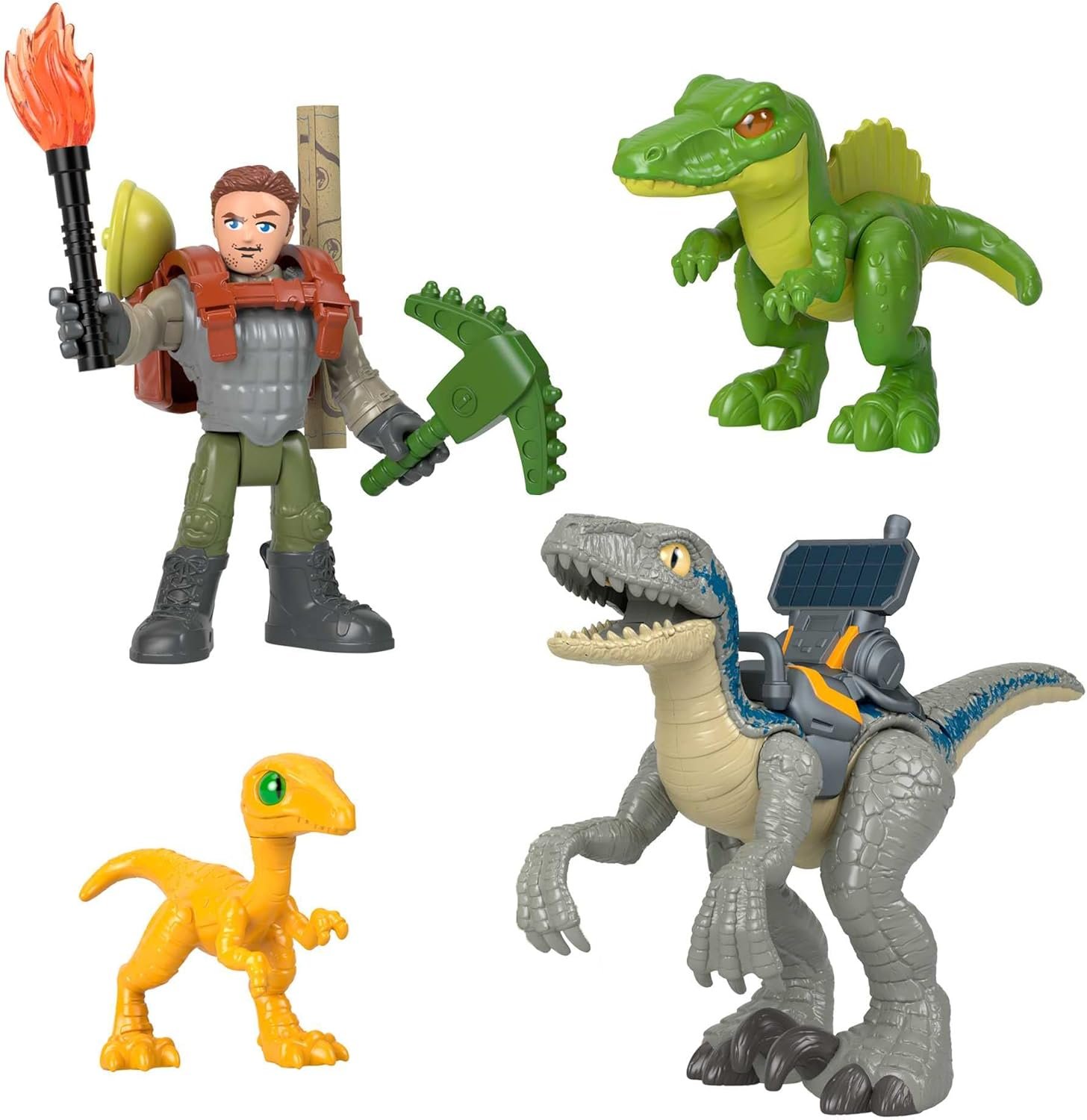 Fisher-Price Imaginext Jurassic World Dinosaur Toys Track & Trail Dino Pack Play Set with Owen Grady & Blue The Raptor for Ages 3+ Years - Image 6