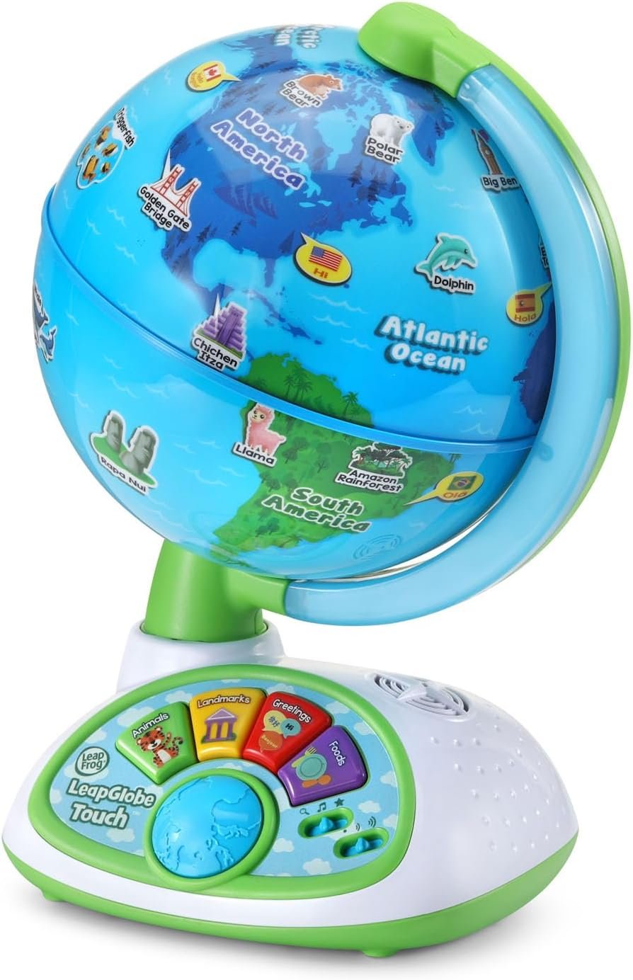 LeapFrog LeapGlobe Light-Up and Touch Interactive Electronic Globe for Kids, Exploration Toy for Ages 3 and Up