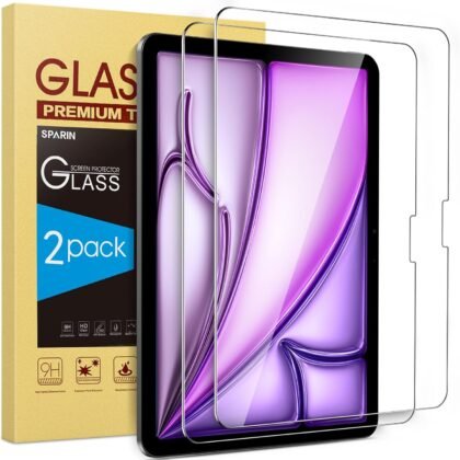 SPARIN Screen Protector for iPad Air 13 Inch M3 2025 & M2 2024 (7th/6th Generation) & iPad Pro 13 Inch M5/M4 8th/7th Gen, Case Friendly/2 Pack Tempered Glass, Support Apple Pencil