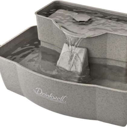PetSafe Drinkwell Multi-Tier Pet Fountain - Encourages Hydration for Cats & Dogs - Large-Capacity Waterer - Double Tier - Filtered Fountain with Carbon Filter - 100 oz Water Capacity
