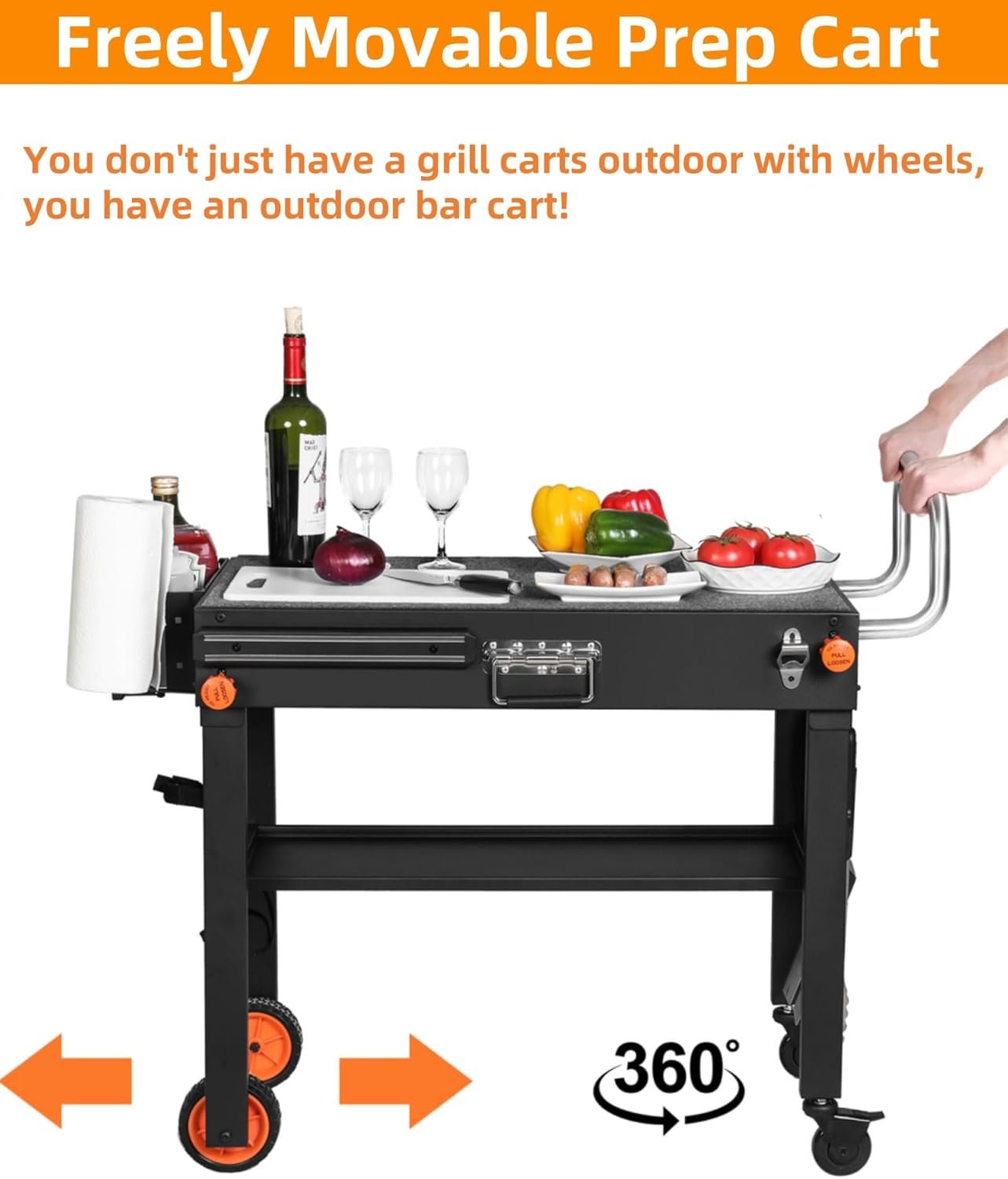 Grill Table For Blackstone Griddle 22 and 17 Inch, Grill Carts Outdoor With Wheels, Used for Weber And Ninja, Foldable Quickly Blackstone Stand Suitable for Travel/Camping And Outdoor Meals - Image 6